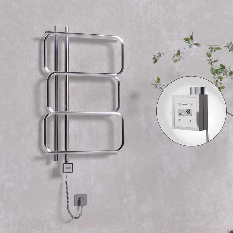 Matsu Elektrikli Havlupan 540x884 Krom (KTX3 Termostat) 200W Spiral Kablolu
