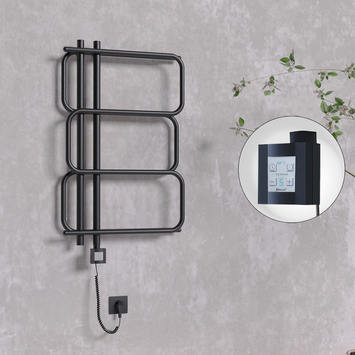Radiva - Matsu Elektrikli Havlupan 540x884 Siyah (KTX4 Termostat) 300W Spiral Kablolu
