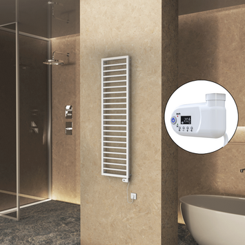 Radiva - Naxos Electric Towel Warmer 500x1655 Matte White 9016 Thesis 600 W