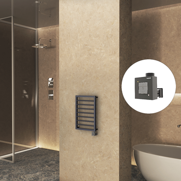  - NAXOS Elektrikli Havlupan 450x655 Koyu Antrasit Texture (KTX1 Termostat) 300W