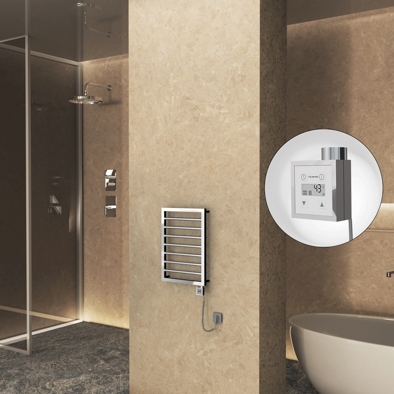 NAXOS Elektrikli Havlupan 450x655 Krom (KTX3 Termostat) 200W Spiral Kablolu