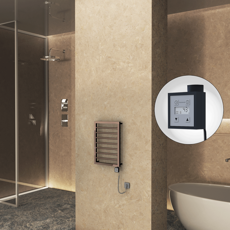 NAXOS Elektrikli Havlupan 450x655 Rose Gold Parlak (KTX3 Termostat) 200W Spiral Kablolu