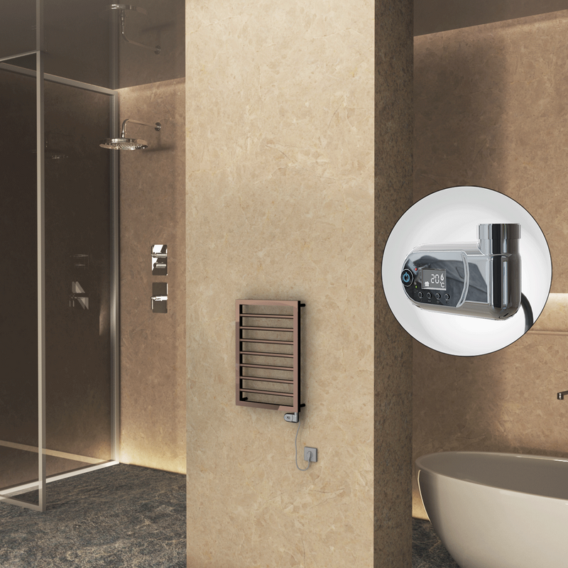 NAXOS Elektrikli Havlupan 450x655 Rose Gold Parlak (Thesis Termostat) 200W