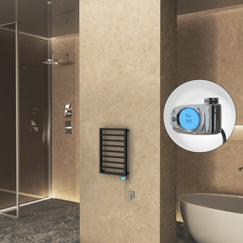 Radiva - NAXOS Elektrikli Havlupan 450x655 Siyah Mat (Musa Termostat) 300W Radiva - NAXOS Elektrikli Havlupan 450x655 Siyah Mat (Musa Termostat) 300W