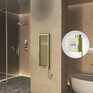 Radiva - NAXOS Elektrikli Havlupan 500x1193 Altın (KTX3 Termostat) 300W Spiral Kablolu