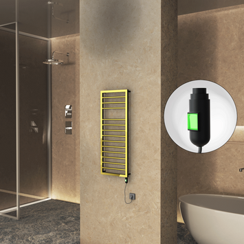 Radiva - NAXOS Elektrikli Havlupan 500x1193 Altın (On/Off Düğmeli) 300W