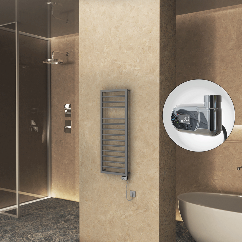 NAXOS Elektrikli Havlupan 500x1193 Antrasit Texture (Thesis Termostat) 600W