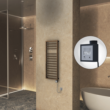  - NAXOS Elektrikli Havlupan 500x1193 Bakır Eskitme Parlak (KTX3 Termostat) 300W Spiral Kablolu