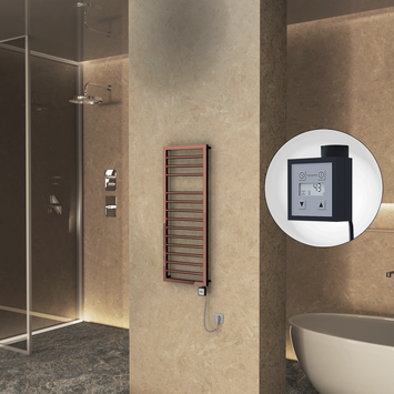  - NAXOS Elektrikli Havlupan 500x1193 Bakır Parlak (KTX3 Termostat) 300W Spiral Kablolu