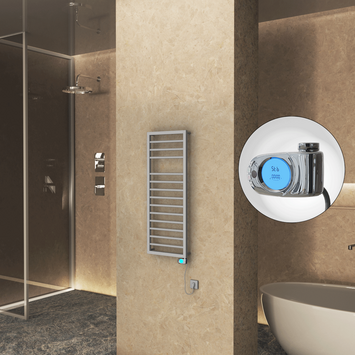 Radiva - NAXOS Elektrikli Havlupan 500x1193 Gri 7012 Texture (Musa Termostat) 600W