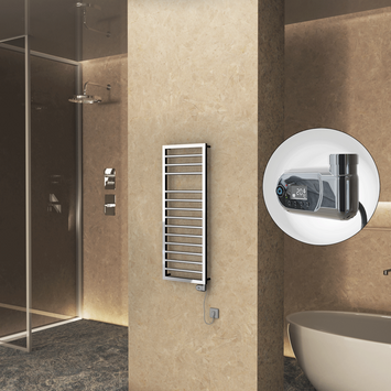 Radiva - NAXOS Elektrikli Havlupan 500x1193 Krom (Thesis Termostat) 300W