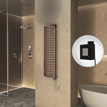  - NAXOS Elektrikli Havlupan 500x1655 Bakır Parlak (KTX1 Termostat) 600W Spiral Kablolu