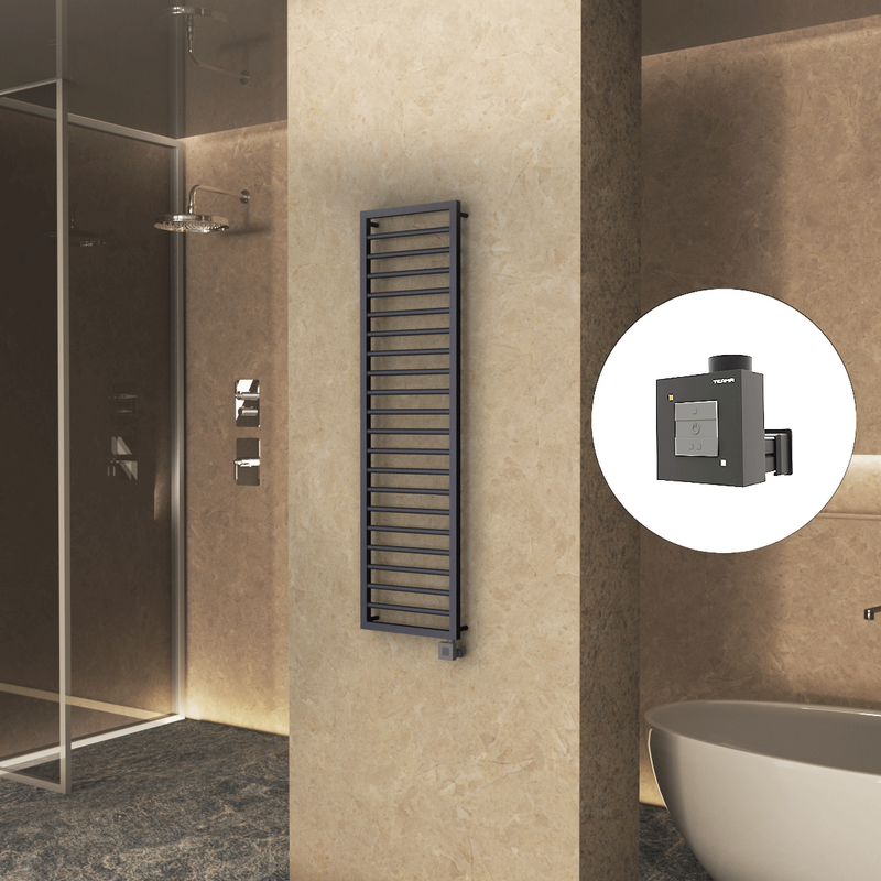 NAXOS Elektrikli Havlupan 500x1655 Koyu Antrasit Texture (KTX1 Termostat) 600W