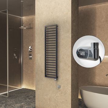  - NAXOS Elektrikli Havlupan 500x1655 Koyu Antrasit Texture (Thesis Termostat) 600W