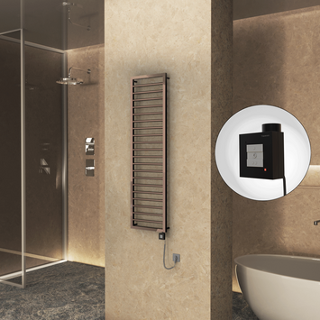 Radiva - NAXOS Elektrikli Havlupan 500x1655 Rose Gold Parlak (KTX1 Termostat) 600W Spiral Kablolu