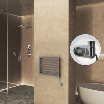 Radiva - NAXOS Elektrikli Havlupan 800x578 Antrasit Texture (Thesis Termostat) 300W