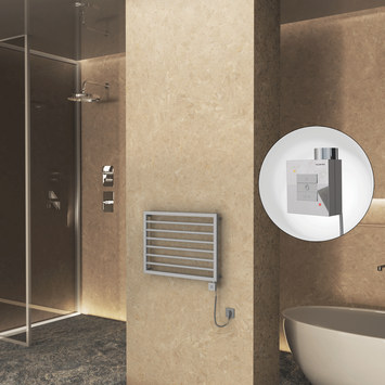 Radiva - NAXOS Elektrikli Havlupan 800x578 Gri 7012 Texture (KTX1 Termostat) 300W Spiral Kablolu