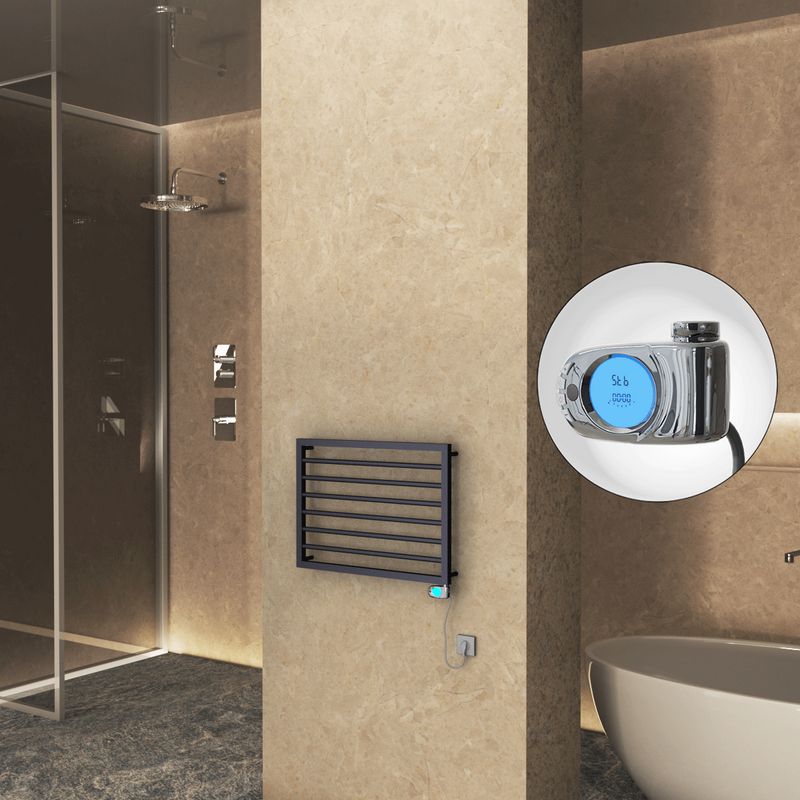 NAXOS Elektrikli Havlupan 800x578 Koyu Antrasit Texture (Musa Termostat) 300W