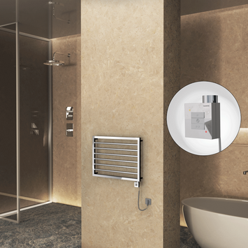  - NAXOS Elektrikli Havlupan 800x578 Krom (KTX1 Termostat) 300W Spiral Kablolu