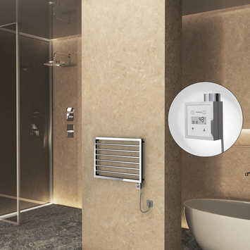  - NAXOS Elektrikli Havlupan 800x578 Krom (KTX3 Termostat) 300W Spiral Kablolu