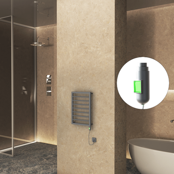 Radiva - Naxos Sèche Serviettes Electrique 450x655 Anthracite (On/Off) 300 Watt Radiva - Naxos Sèche Serviettes Electrique 450x655 Anthracite (On/Off) 300 Watt