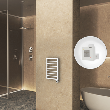 Radiva - Naxos Sèche Serviettes Electrique 450x655 Mat Blanc 9016 Ktx1 300 Watt Radiva - Naxos Sèche Serviettes Electrique 450x655 Mat Blanc 9016 Ktx1 300 Watt