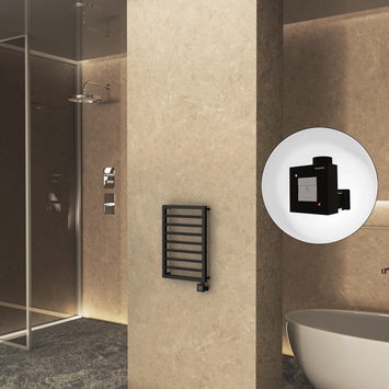 Radiva - Naxos Electric Towel Warmer 450x655 Matte Black Ktx1 200 W Radiva - Naxos Electric Towel Warmer 450x655 Matte Black Ktx1 200 W