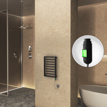 Radiva - Naxos Sèche Serviettes Electrique 450x655 Noir mat (On/Off) 300 Watt Radiva - Naxos Sèche Serviettes Electrique 450x655 Noir mat (On/Off) 300 Watt