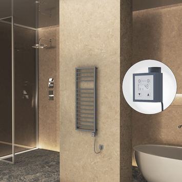 Radiva - Naxos Electric Towel Warmer 500x1193 Anthracite Ktx3 300 W (Spiral Cable)