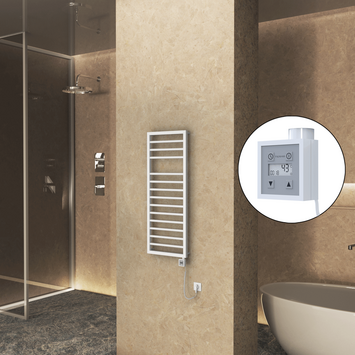 Radiva - Naxos Elektrikli Havlupan 500x1193 Beyaz (KTX3 Termostat) 600W Spiral Kablolu