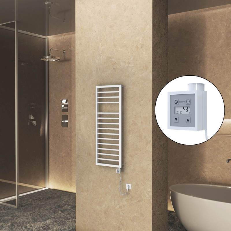 Naxos Elektrikli Havlupan 500x1193 Beyaz (KTX3 Termostat) 600W Spiral Kablolu