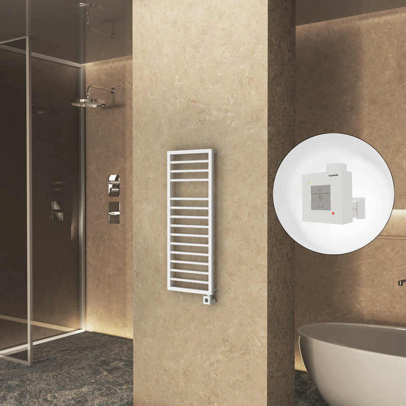 Naxos Sèche Serviettes Electrique 500x1193 Mat Blanc 9016 Ktx1 600 Watt
