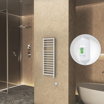 Radiva - NAXOS Elektrikli Havlupan 500x1193 Beyaz Mat (On/Off Düğmeli) 600W Radiva - NAXOS Elektrikli Havlupan 500x1193 Beyaz Mat (On/Off Düğmeli) 600W