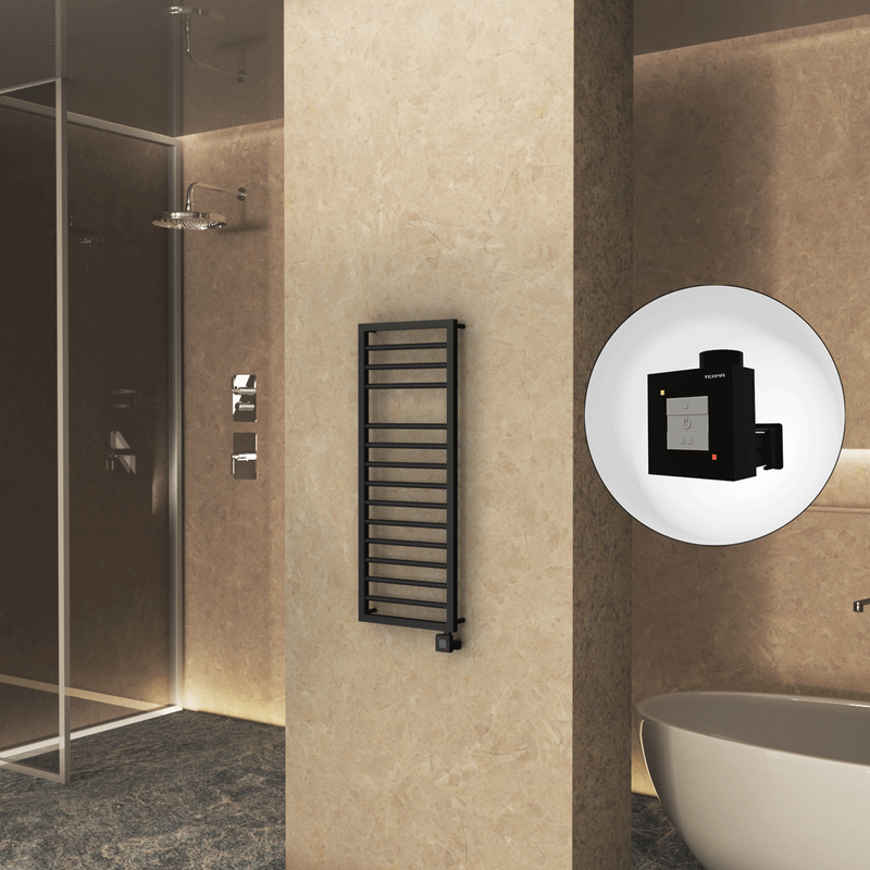 Naxos Sèche Serviettes Electrique 500x1193 Noir mat Ktx1 600 Watt