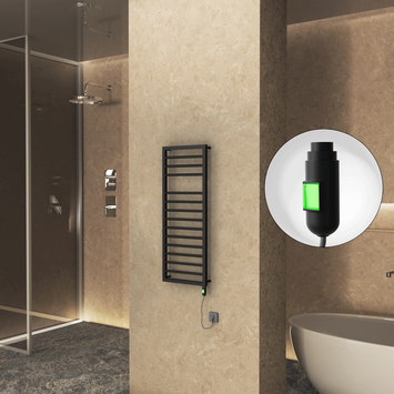 Radiva - NAXOS Elektrikli Havlupan 500x1193 Siyah Mat (On/Off Düğmeli) 600W Radiva - NAXOS Elektrikli Havlupan 500x1193 Siyah Mat (On/Off Düğmeli) 600W