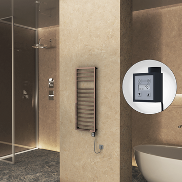 Radiva - NAXOS Elektrikli Havlupan 500x1193 Rose Gold Parlak (KTX3 Termostat) 300W Spiral Kablolu