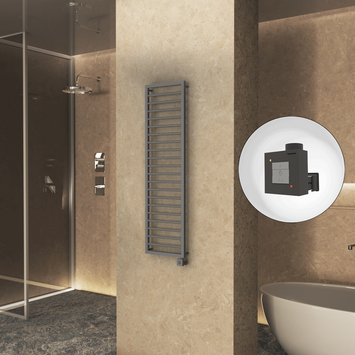 Radiva - NAXOS Elektrikli Havlupan 500x1655 Antrasit Texture (KTX1 Termostat) 600W