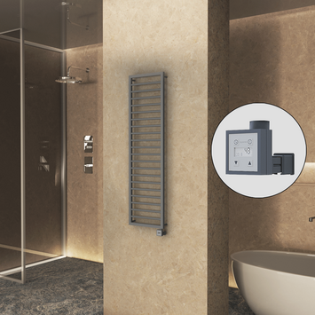 Radiva - NAXOS Elektrikli Havlupan 500x1655 Antrasit Texture (KTX3 Termostat) 600W