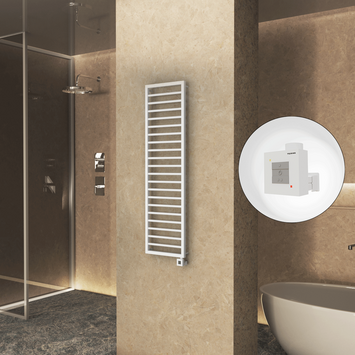 Radiva - Naxos Electric Towel Warmer 500x1655 Mat White 9016 Ktx1 600 W