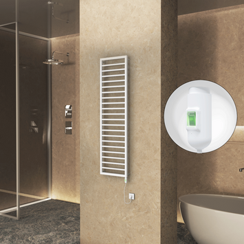 Radiva - NAXOS Elektrikli Havlupan 500x1655 Beyaz Mat (On/Off Düğmeli) 600W