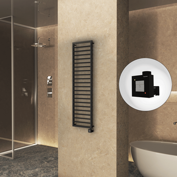 Radiva - Naxos Electric Towel Warmer 500x1655 Matte Black Ktx1 600 W