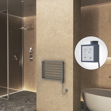 Radiva - Naxos Sèche Serviettes Electrique 800x578 Anthracite Ktx3 300 Watt Câble en spirale