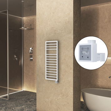 Radiva - Naxos Sèche Serviettes Electrique 500x1193 Mat Blanc 9016 Ktx3 600 Watt