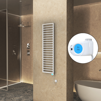 Radiva - Naxos Sèche Serviettes Electrique 500x1655 Mat Blanc 9016 Musa 600 W