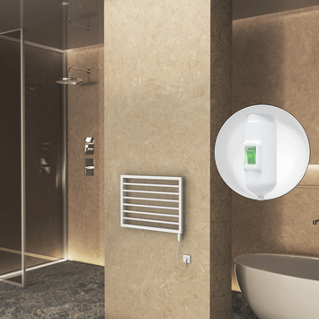 Radiva - Naxos Sèche Serviettes Electrique 800x578 Mat Blanc 9016 On/Off 300 W