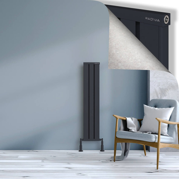 Radiva - Obi Dekoratif Alüminyum Radyatör 1200x244 Koyu Antrasit