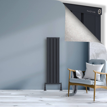 Radiva - Obi Dekoratif Alüminyum Radyatör 1200x324 Koyu Antrasit