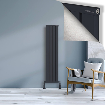 Radiva - Obi Dekoratif Alüminyum Radyatör 1500x324 Koyu Antrasit
