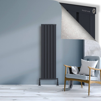 Radiva - Obi Dekoratif Alüminyum Radyatör 1500x404 Koyu Antrasit