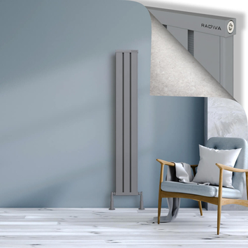 Radiva - Obi Dekoratif Alüminyum Radyatör 1600x244 Gri